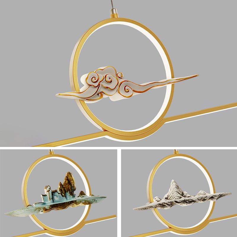 Contemporary Linear Pendant Lighting Fixtures Metal 2 Light Island Light Fixtures