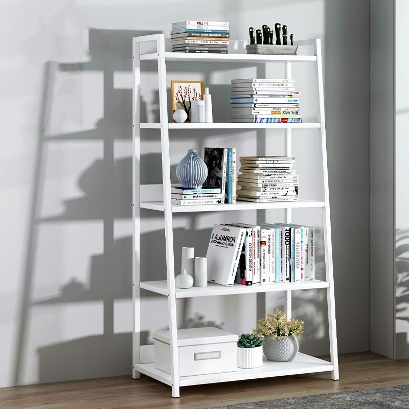 Modern Home Steel Book Shelf Ladder 12"W Matte Finish Bookcase