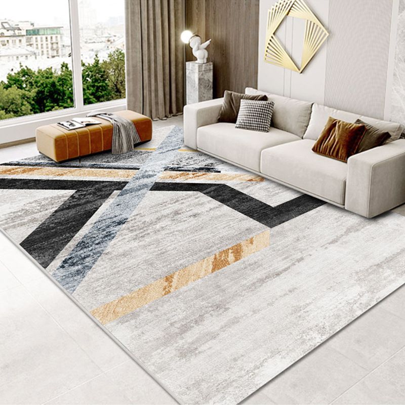 Contemporary Geometric Pattern Carpet Polyester Indoor Rug Pet Friendly Area Rug for Home Decoration