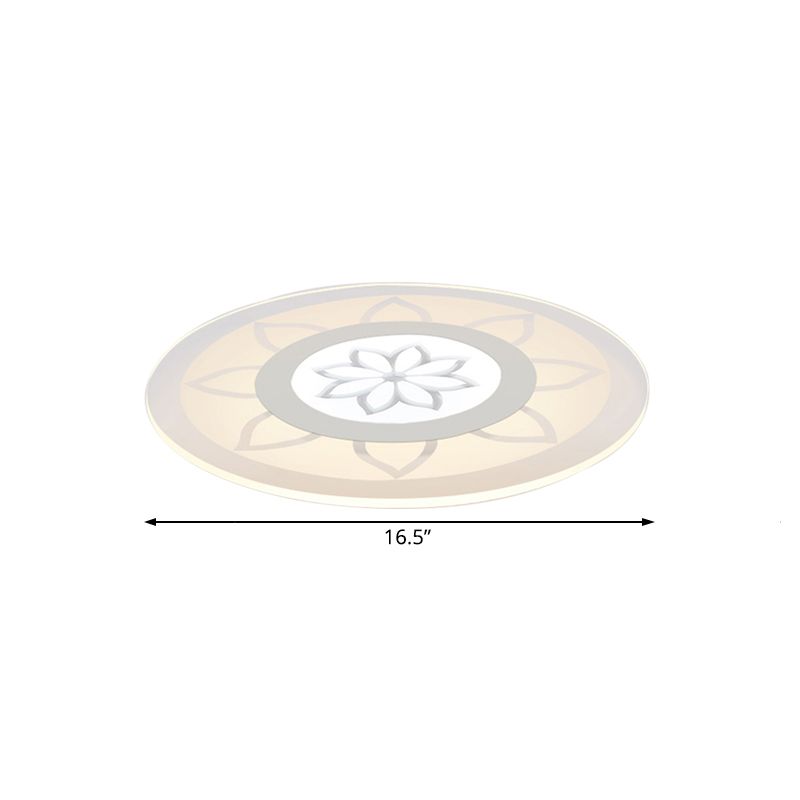 Lámpara empotrada de techo LED blanca contemporánea con montaje empotrado de acrílico Blossom en blanco cálido/blanco, 8"/16.5"20.5" de ancho