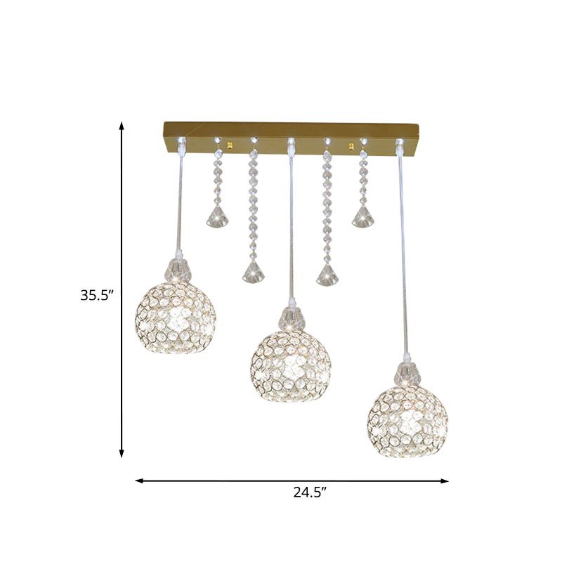 Corridoio globo lampada sospensione in oro in oro in oro a 3 luci a 3 luci a 3 luci a 3 luci