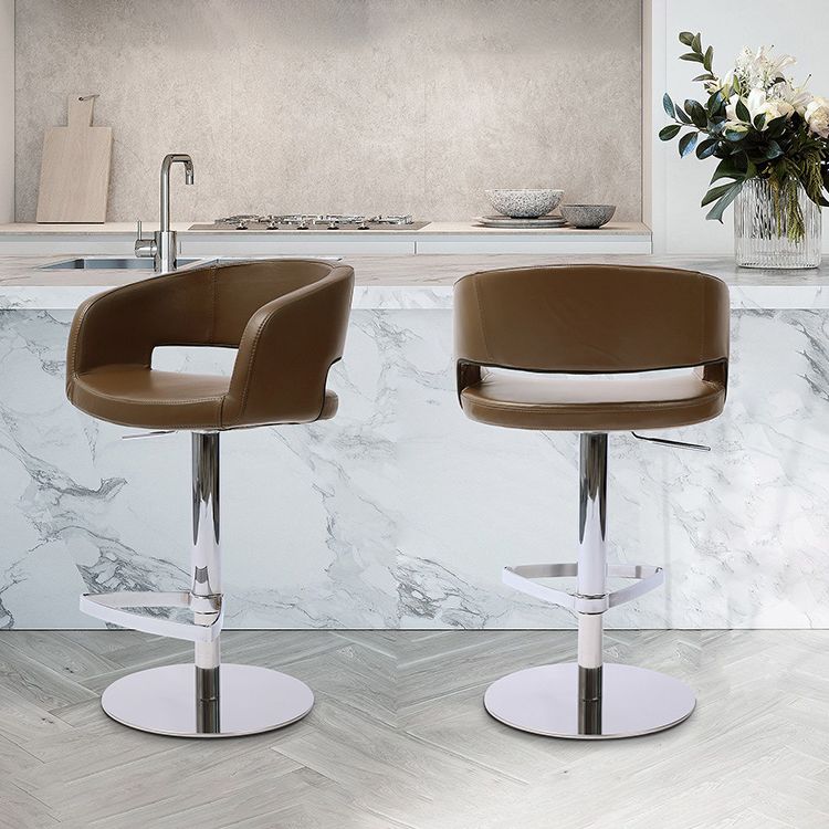 Modern Leather Bar Stool Adjustable Backrest Counter Stool for Bristol