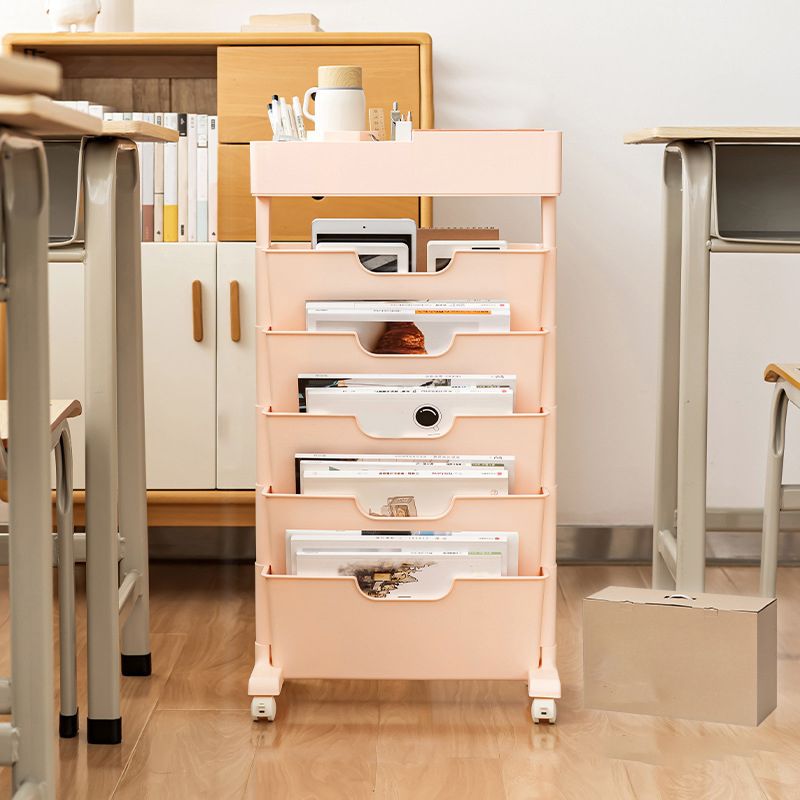 Contemporary Plastic Bookcase Standard Open Back Bookshelf for Office