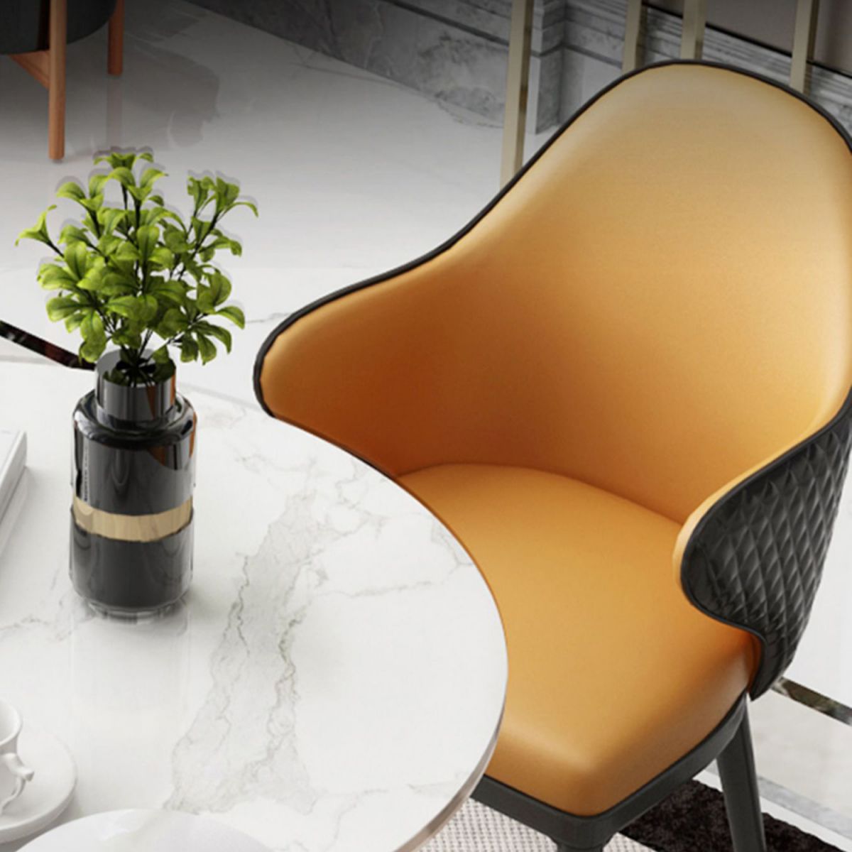 Glam 1/2/3/4/5 Pieces Round Furniture Sintered Stone Standard Height Dining Room Table Set