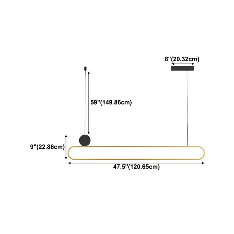 Contemporary Style Linear Shape Island Lights Metal Island Pendant Lights in Gold