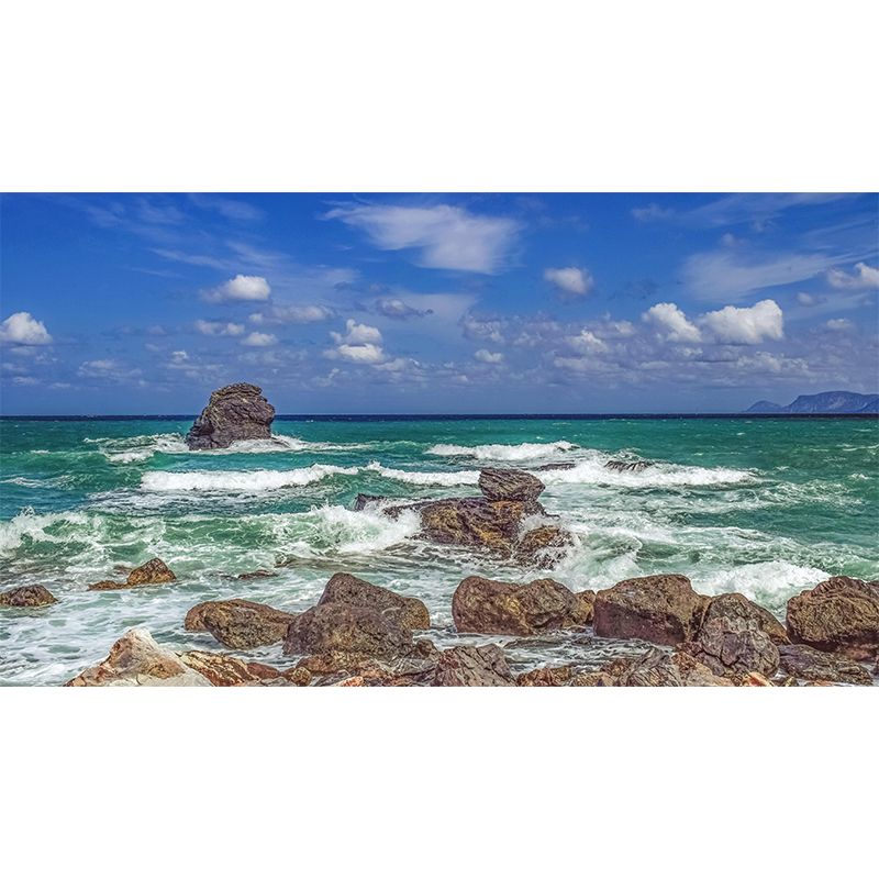 Romantic Aegean Sea Wallpaper Mural Contemporary Wall Covering Bathroom Floor Murals