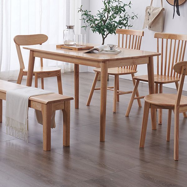 Table à manger en bois massif de style moderne rectangulaire Table à manger pour la maison