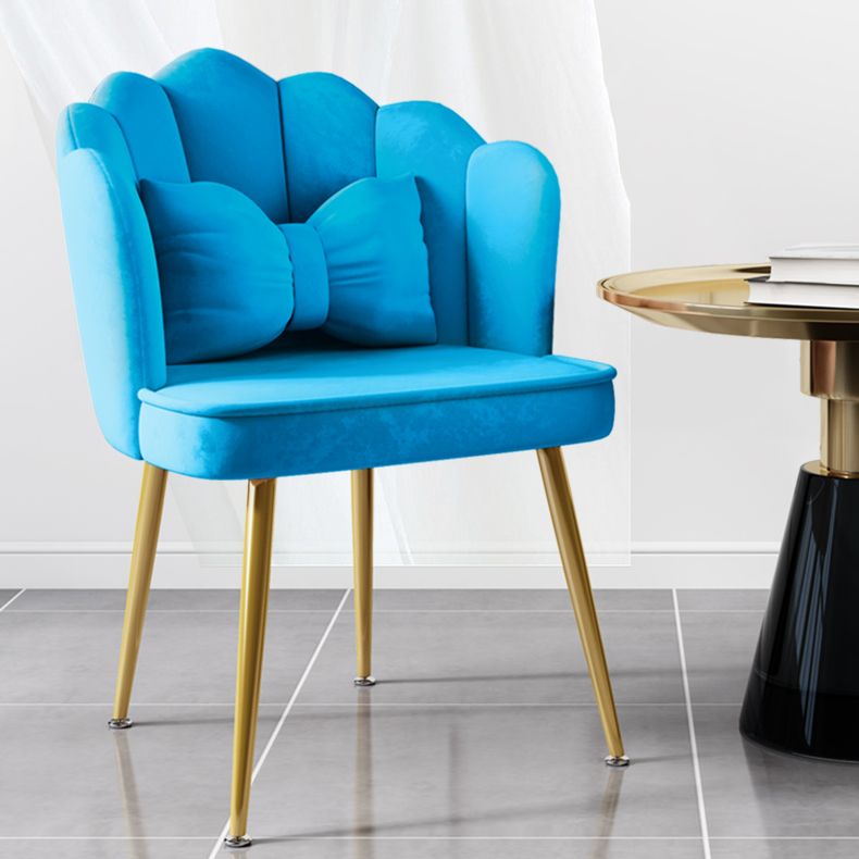 Glam Style 16.5'' Wide Dining Room Chair Solid Back Chair with 4 Metal Legs for Home Use