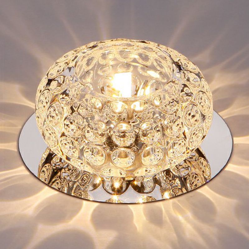 Doughnut Shape Crystal DEL Flush Mount Modern Clear LED Flush Mount Lighting Fixture for Hallway