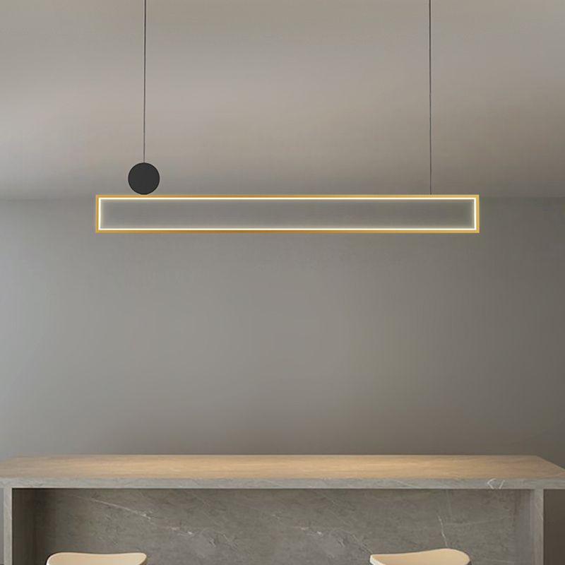 Rechteck Form Island Lichter moderne Metallinselbeleuchtung in Gold