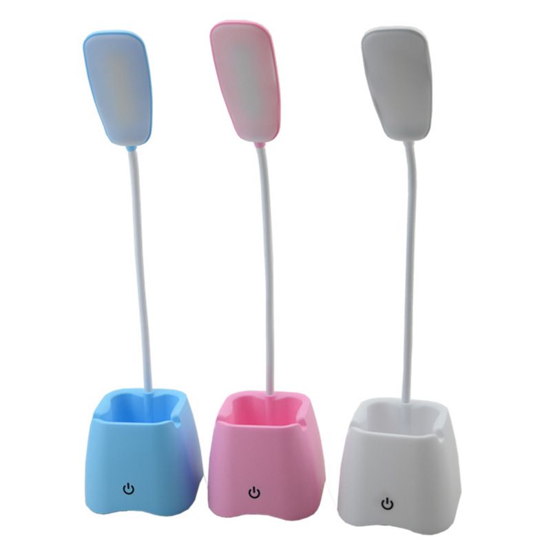 Eye-protection Mini LED Table Lamp Macaroon Style Colorful Desk Light with Pen Holder Design
