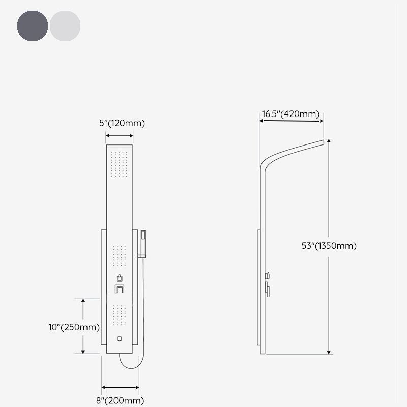 Contemporary Shower System Slide Bar Dual Shower Head Thermostatic Wall Mounted Shower Set