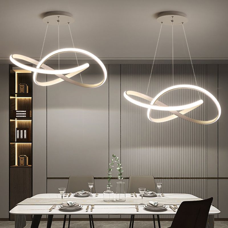 Nordic Linear Chandelier Metal 1 LED LED LED Pendant pour le salon
