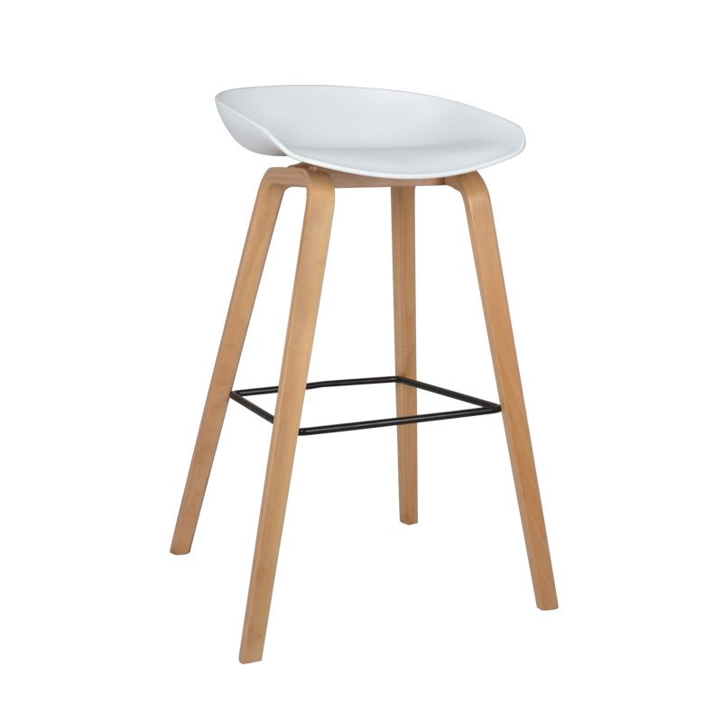 Modern Counter Bucket Bar Stool Armless Plastic Bar Stool with Footrest