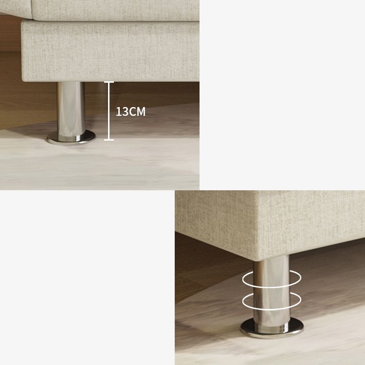 29.52" H Linen Armless Convertible Sleeper Sofa for Living Room