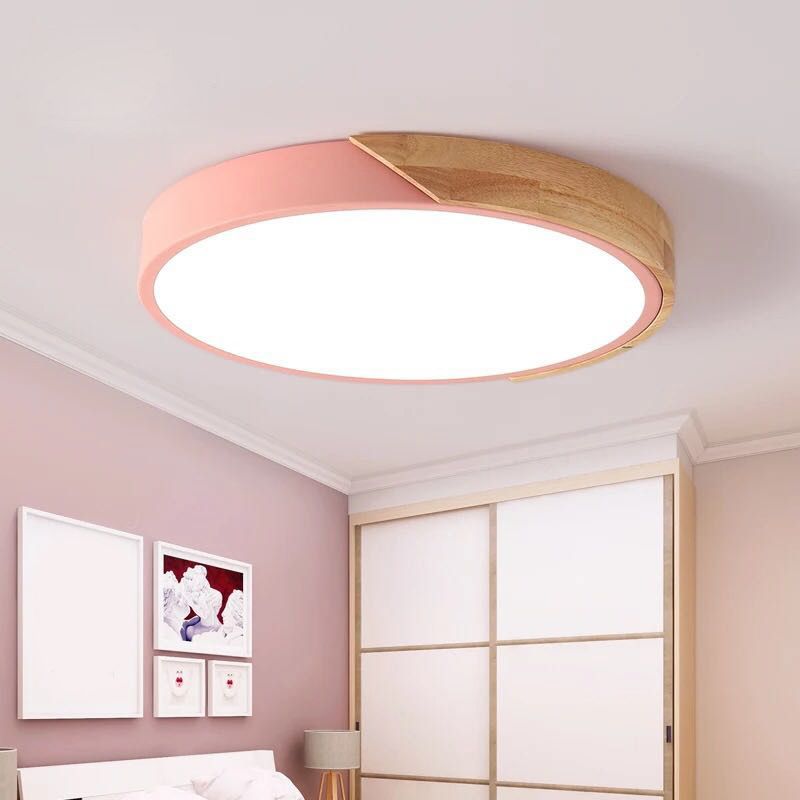 Metal Round Flush Mount Fixture Modern Style 1Head Led Flush Light for Bedroom