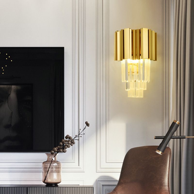 Post-Modern Wall Sconce Metal Sconce Lighting in Gold for Living Room