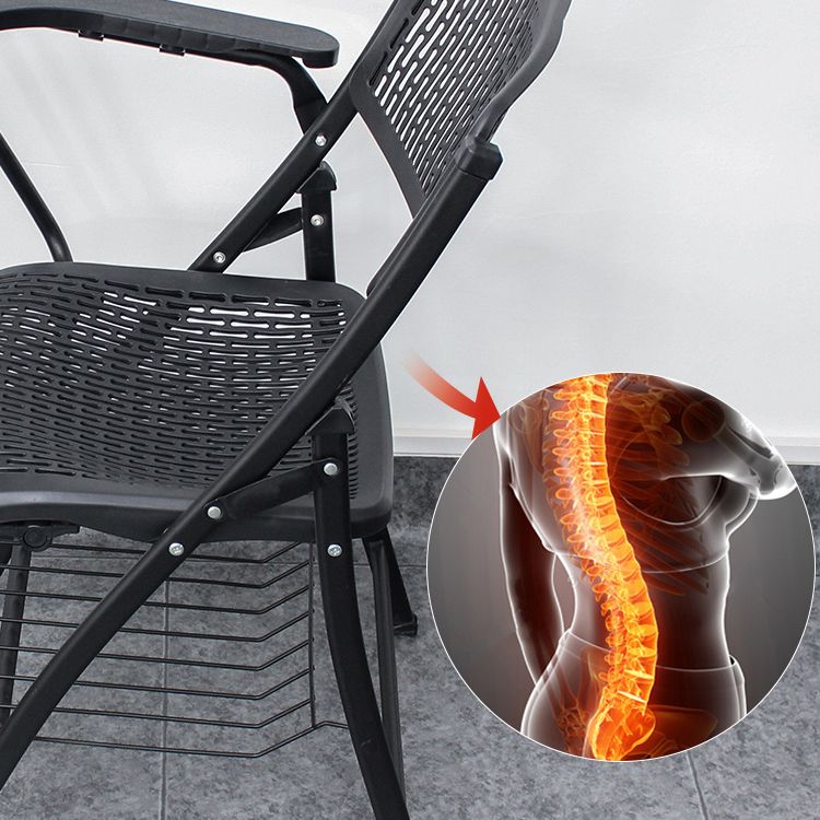 Armless Mid-Back Conference Chair Breathable Plastic Back and Seat Office Chair