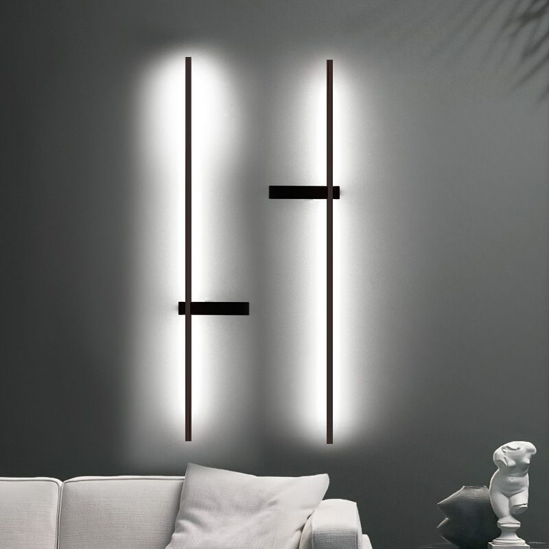 1 Light Linear Wall Mounted Lamps Modern Style Metal Wall Sconces