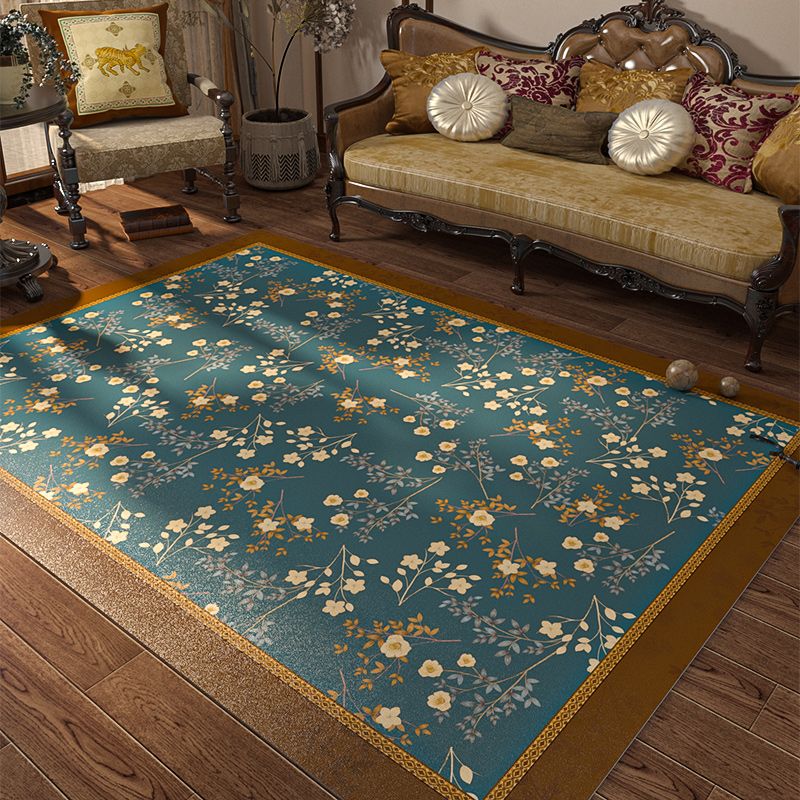 Stylish Traditional Area Carpet Bohemian Pattern Polyester Rug Anti-Slip Backing Rug for Living Room
