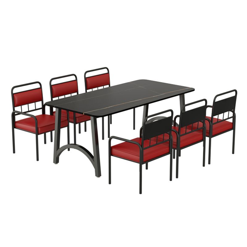 Modern Furniture 1/2/3/5/7/9 Pieces Sintered Stone Dining Set in Black