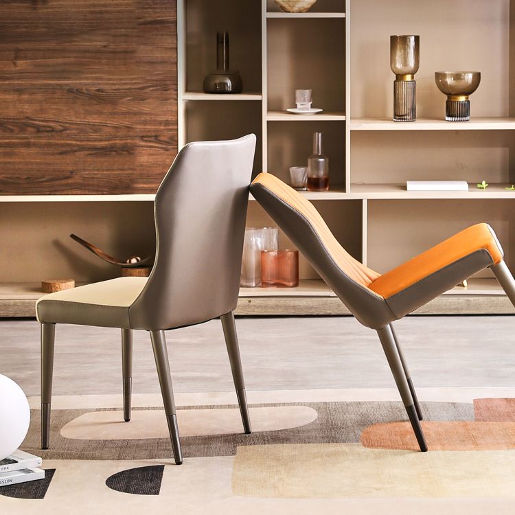 Scandinavian Style Upholstered Armless Dining Chairs Wingback Side Chair for Home