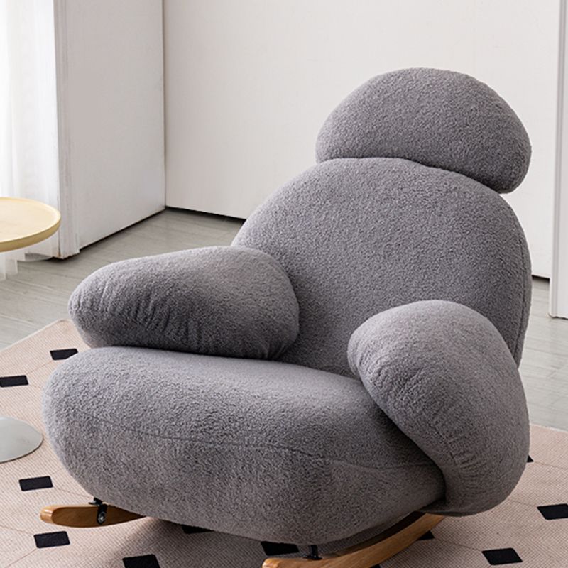 Upholstered Glam Rocker Ergonomic with Padded Seat Rocking Chair 37.8" x 37.8" x 33.5"