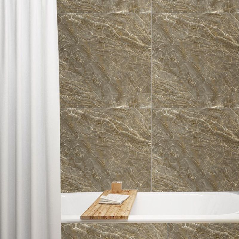 Modern Style Marble Wallpaper Panel Brown Peel and Paste Wall Covering for Bathroom