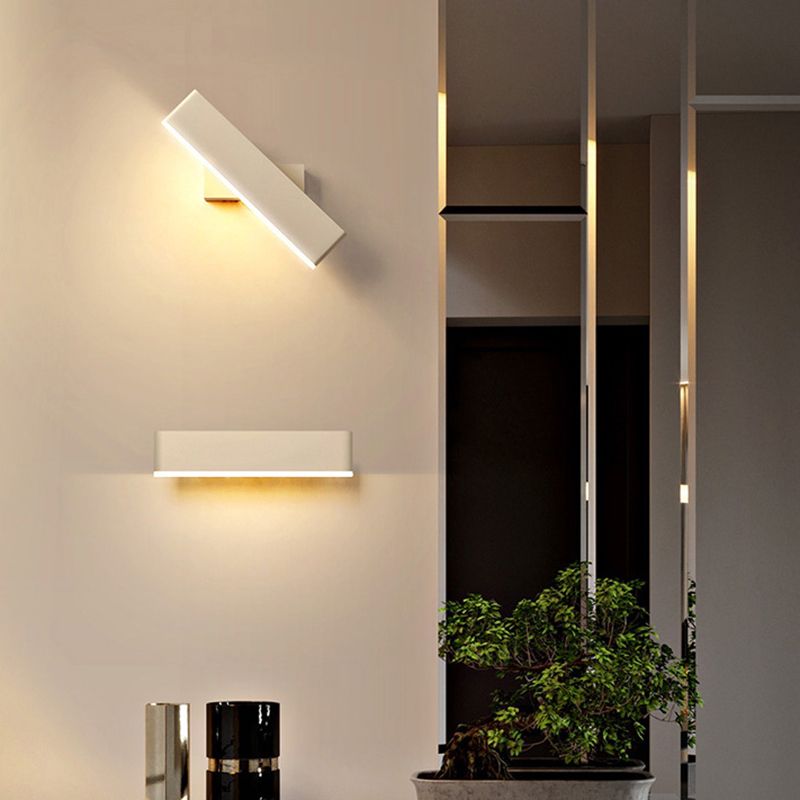 Rectangle Shape Metal Wall Light Modern Style Single Light Wall Mount Lighting