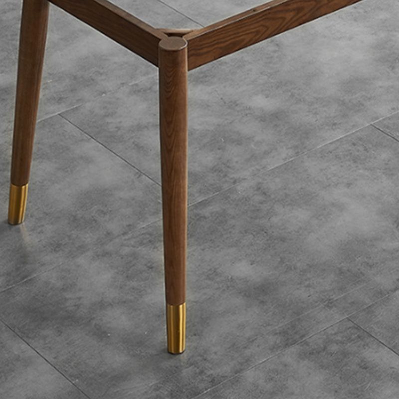 White Stone Top Table Mid-Century Modern Dining Table with 4 Legs