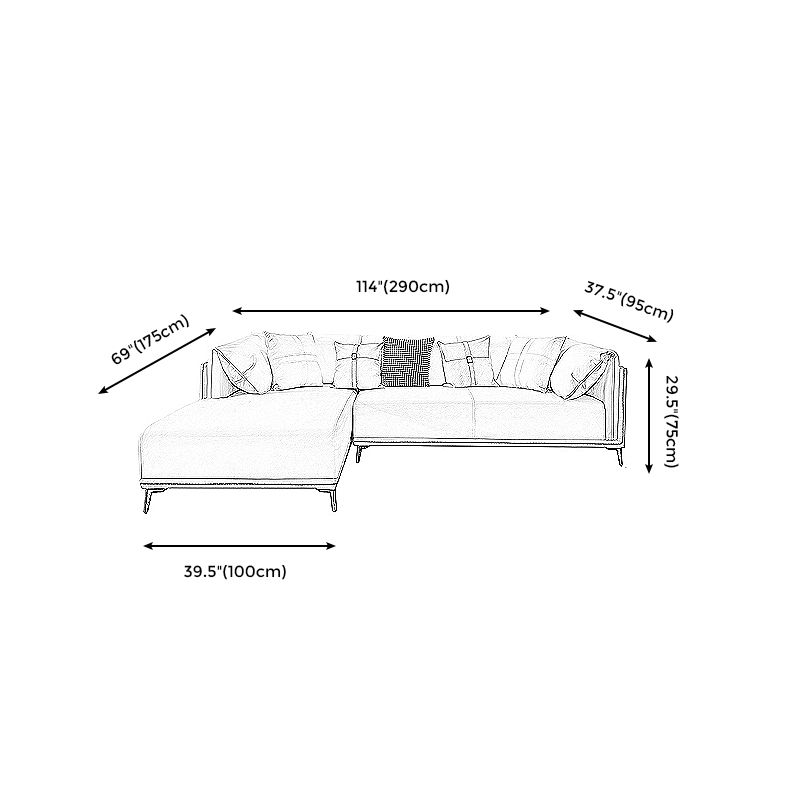 Modern Faux Leather Pillow Top Arm Sofa/Sectional Pillowed Back Cushions for Apartment