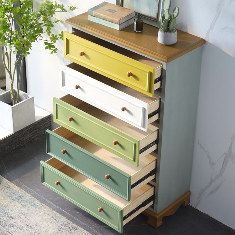Coastal Storage Chest Solid Wood Storage Chest Dresser with 5/8 Drawers