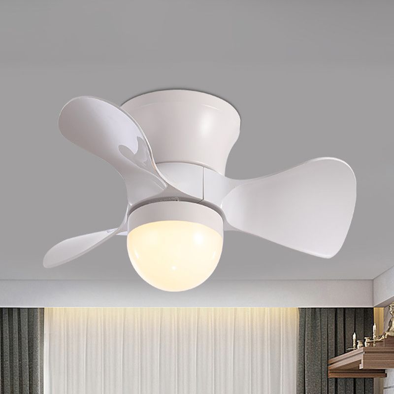 Nordische Halbglobe-Acrylventilatorbeleuchtung 23,5 "breites 3-Blatt-LED-LED-Spülendecke in Kaffee/Weiß