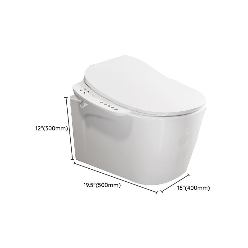 Electronic Elongated Toilet Vitreous China Wall Mounted Bidet Soft Closing Seat