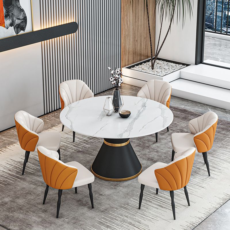 1/2/7/9 Pcs Metal Modern Dining Room Set with Round Indoor Table Dining Set