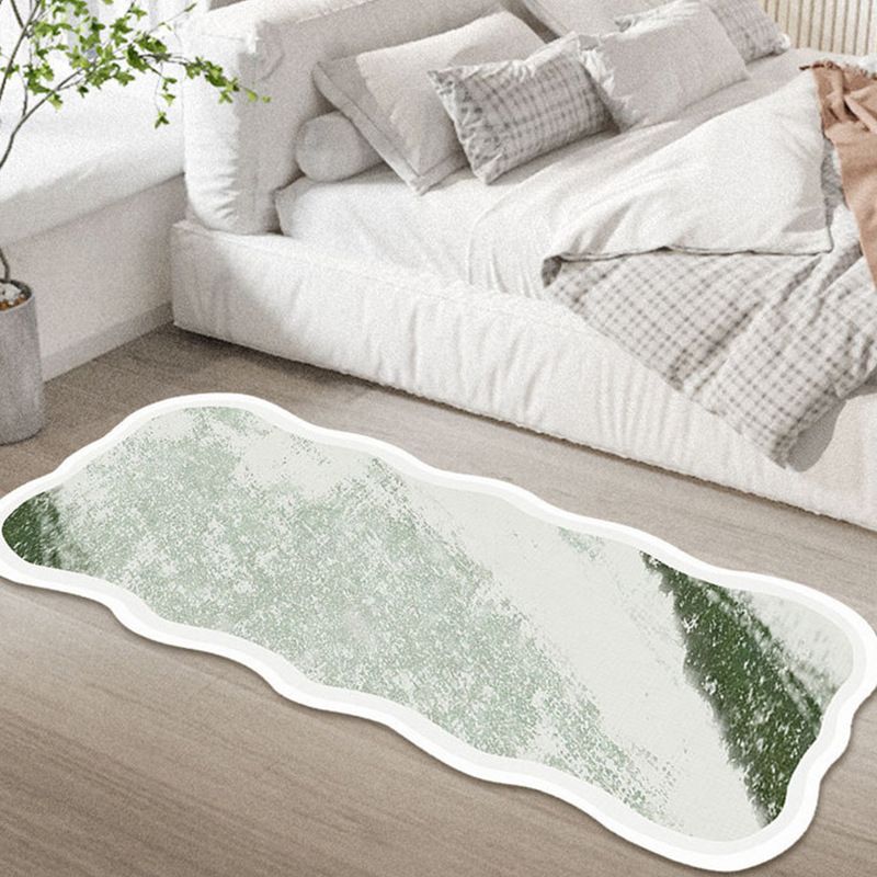 Light Green Simple Rug Polyester Graphic Rug Stain Resistant Rug for Home Decor