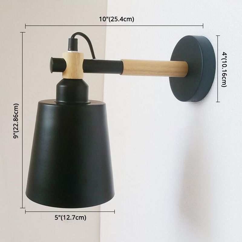 1 Light Metal Wall Mounted Wall Lights Modern Cone Wall Lamp Sconce for Foyer and Hall