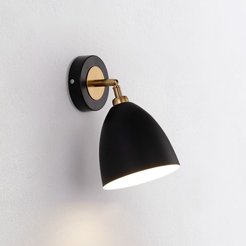 Nordic Style Iron Wall Light Cone Shape Adjustable Wall Lamp for Living Room