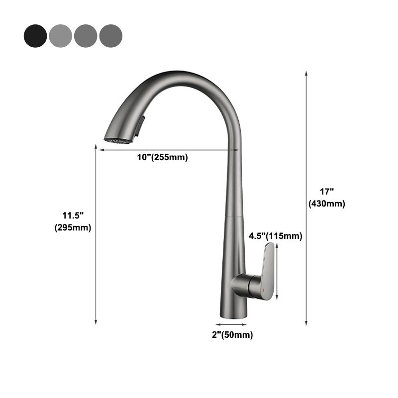 Modern Kitchen Faucet Stainless Steel Single Handle Retractable High Arc Kitchen Faucet