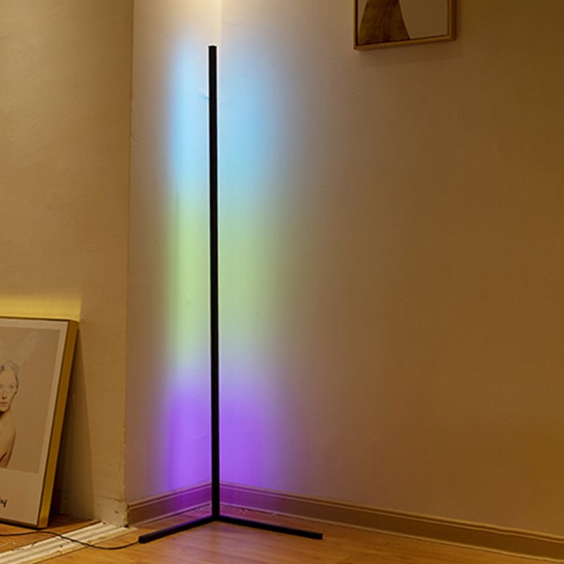 Contemporary Style Linear Shape Floor Lamp Metal Single Light Floor Lamp