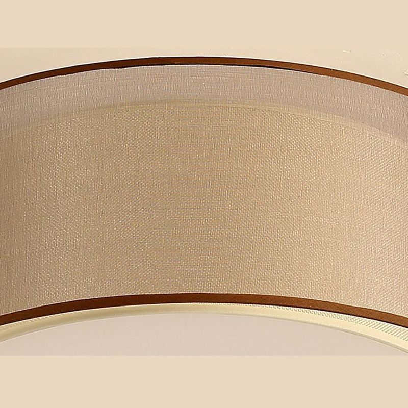 Lámpara de techo de montaje empotrado con sombra de café, dormitorio tradicional de tela cerca de la lámpara de techo