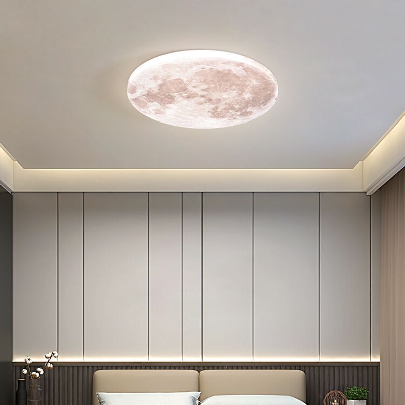 Moon Ceiling Light Fixture Contemporary LED Flush Mount for Bedroom