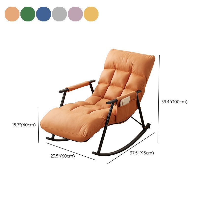 Contemporary Cushions Rocker Chair Metal Frame Spindle Rocker Chair for Living Room