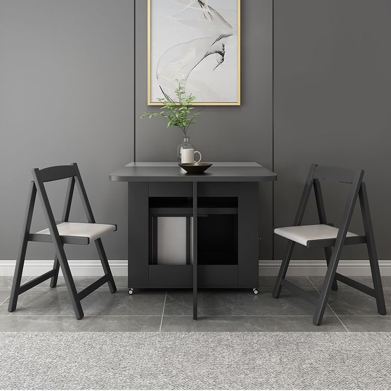 Mid-Century Modern Rectangle Dining Table Drop-Leaf Table with Ash Solid Wood Base,59"L x 29.1"H