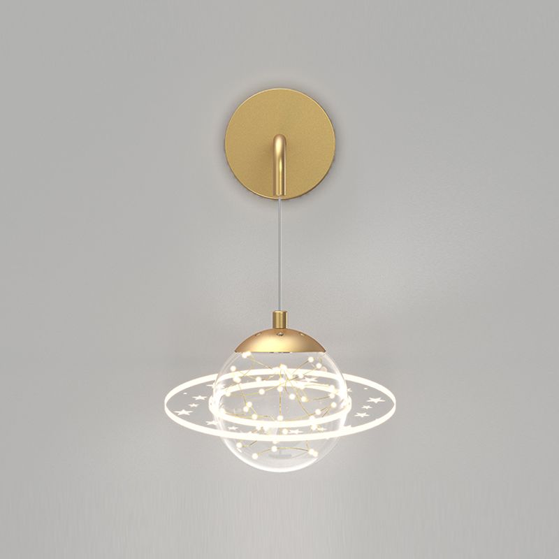 Ball Shape Glass Wall Light Modern Style Multi Lights Wall Mount Light