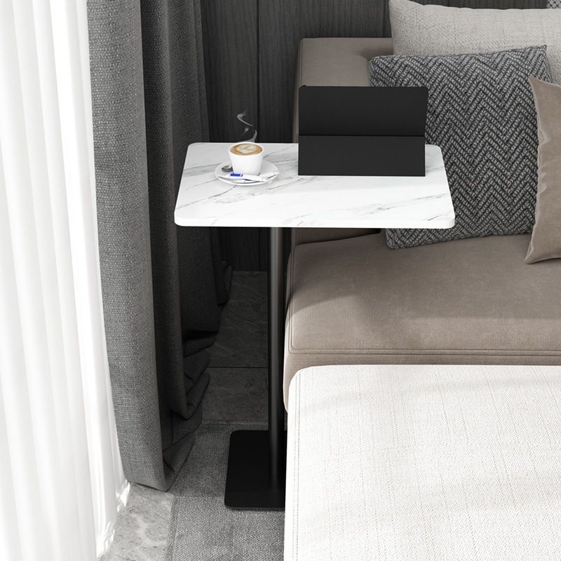 Modernistic Slate Top Side Table Rectangular Metal C Side Table