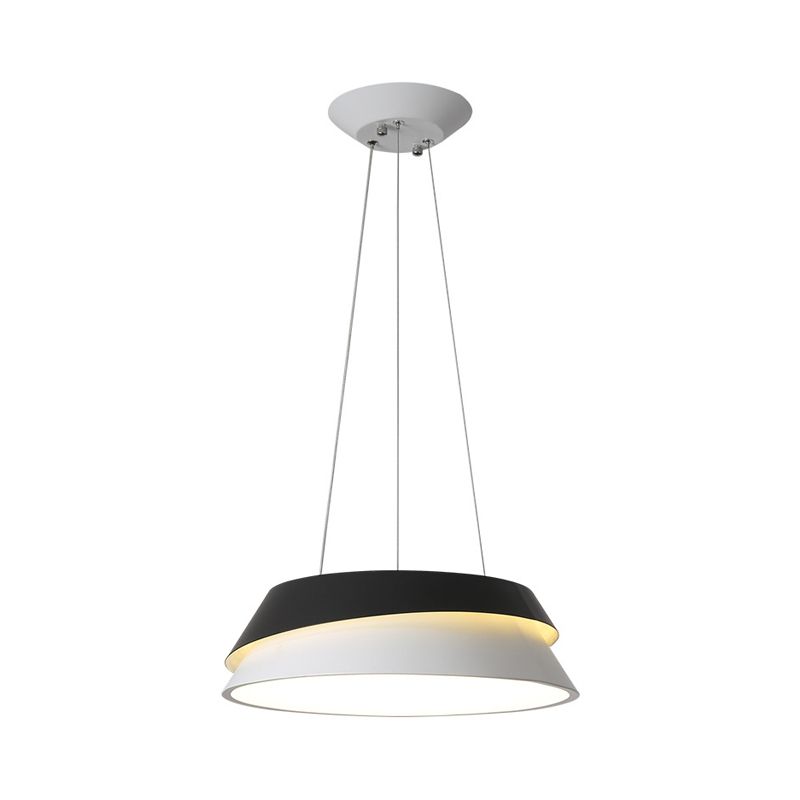 Kit de luz colgante de cono negro LED de techo colgante acrílico moderno en luz cálida/blanca