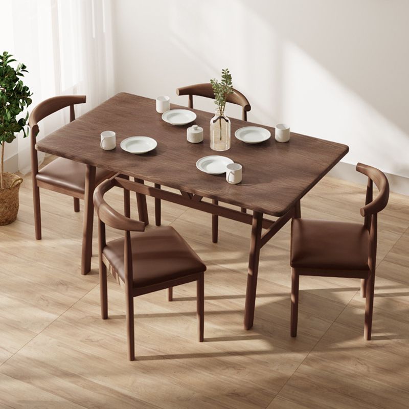 Nordic Wood Dining Table Dining Rectangle Table with Metal Legs