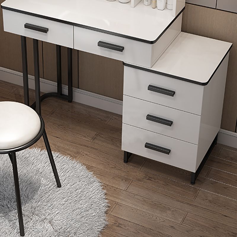 Mirrored Vanity Bedroom Make-up Vanity Table Set with 5 Drawers in White
