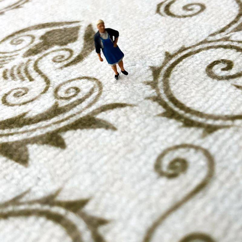 Grey Modern Carpet Geometric Patterns Polyester Washable Rug for Drawing Room